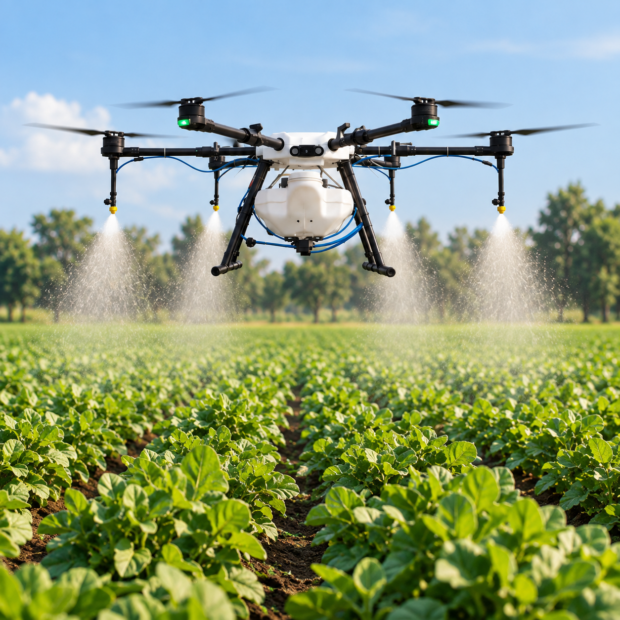 Drone spraying field