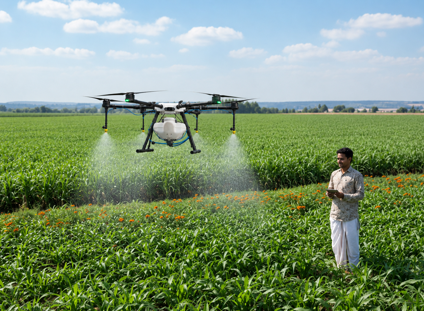 Drone-captured aerial crop imagery
