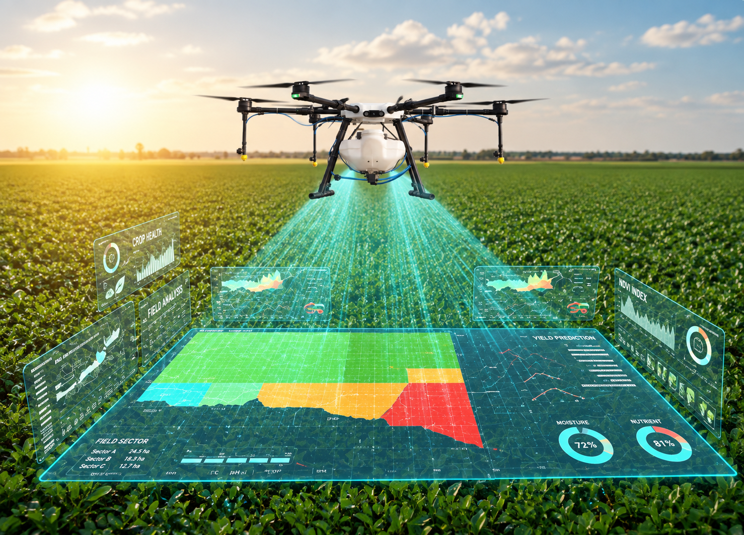 Drone-captured aerial crop imagery